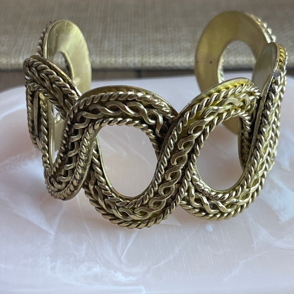 Rustic Cuff Gold Tone Cuff, Flexible, Includes Pouch, Casual, Comfortable, - Picture 8 of 16